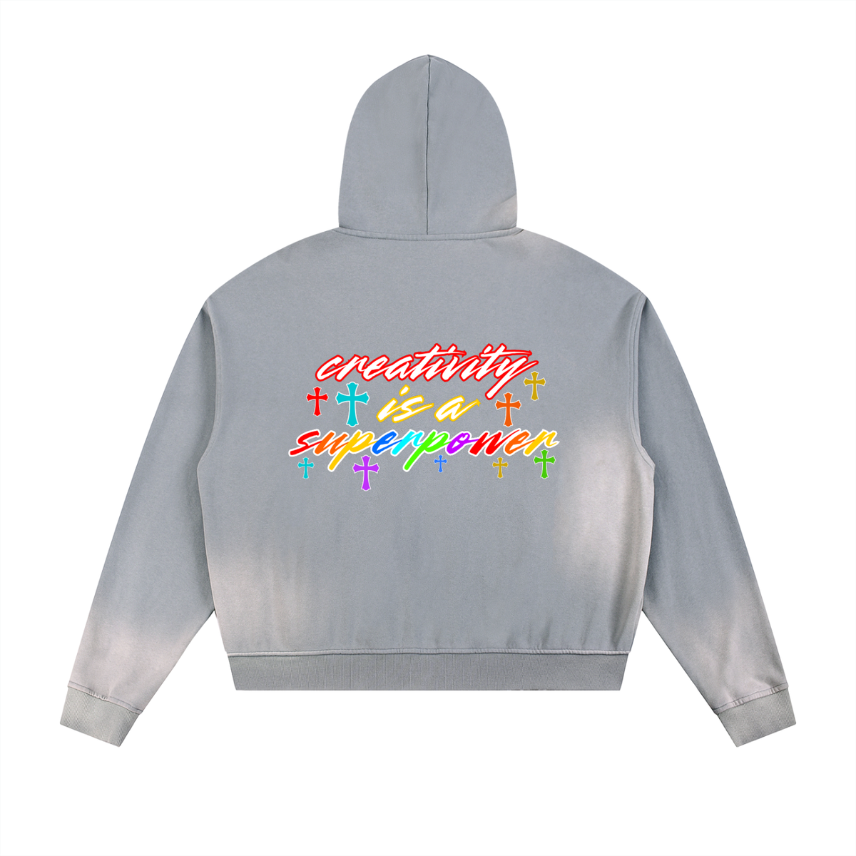 SUPERPOWER ZIP UP | GRAY BLUE