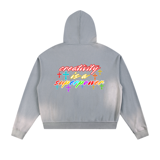 SUPERPOWER ZIP UP | GRAY BLUE
