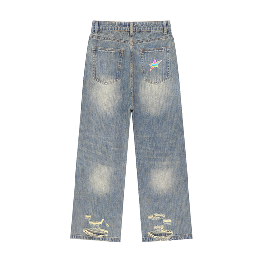 BLUE STRESSED JEANS