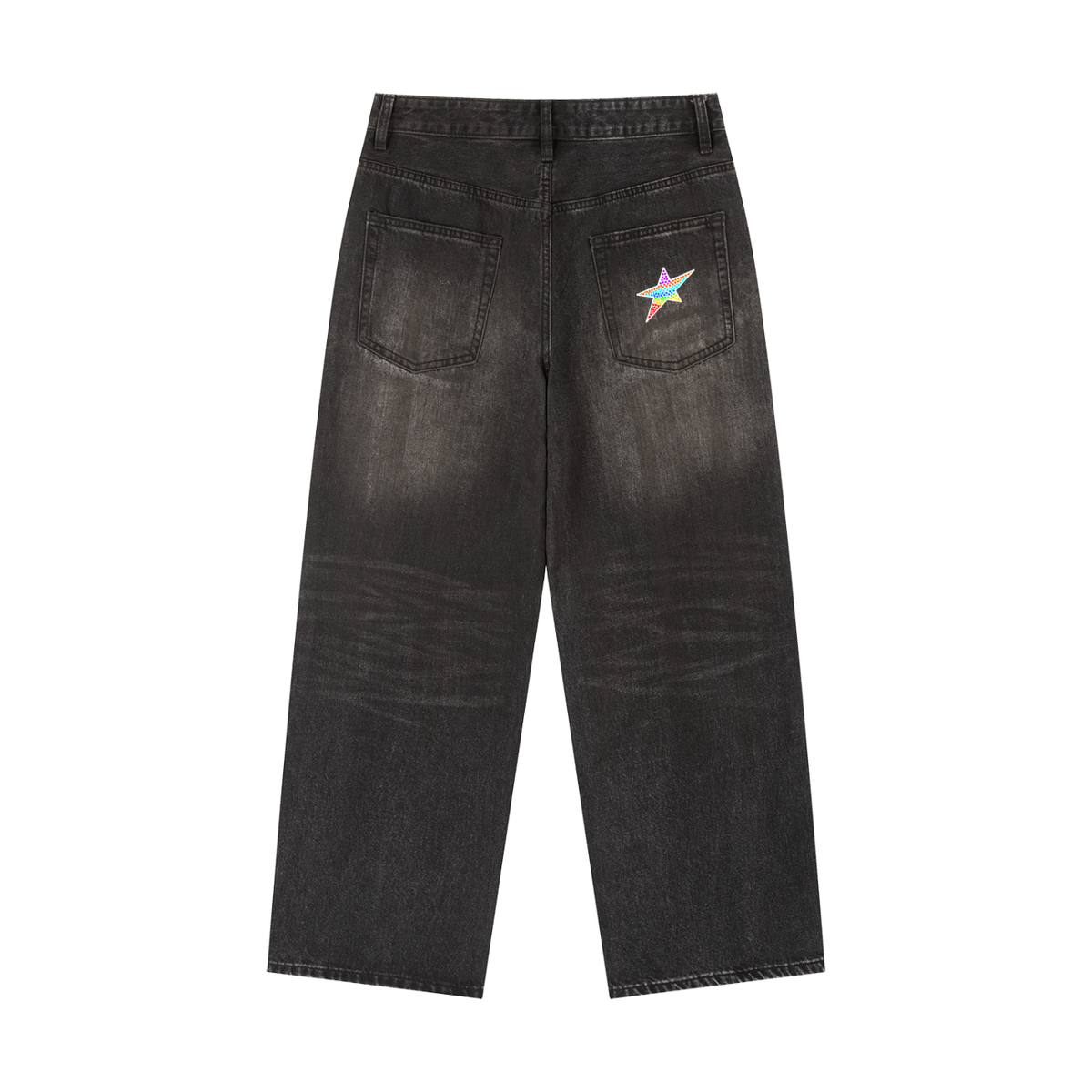 BLACK STRESSED JEANS