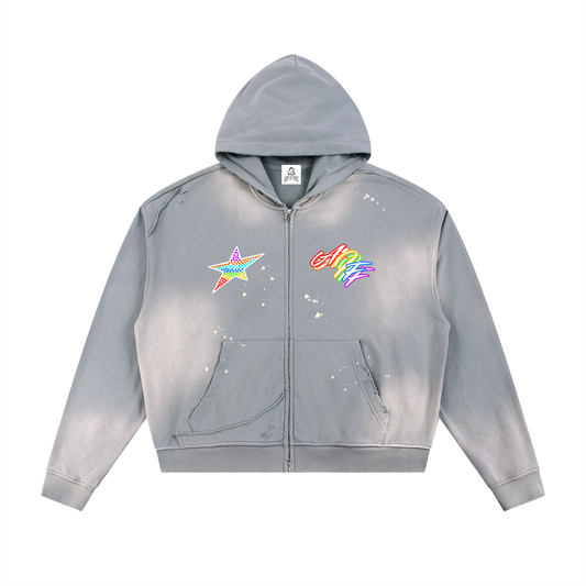 SUPERPOWER ZIP UP | GRAY BLUE