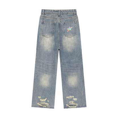 BLUE STRESSED JEANS