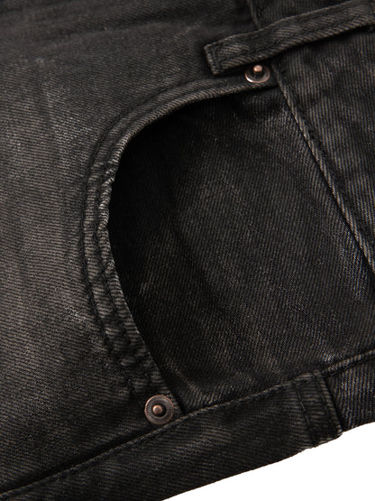 BLACK STRESSED JEANS